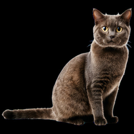 British Shorthair cat isolated on transparent backgroundの素材