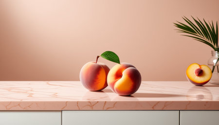 Peach Fuzz Kitchen Tabletop for Luxury Cosmetics Product Presentationの素材