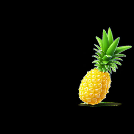 Pineapple Isolated on Transparent Background with Detailed Textureの素材