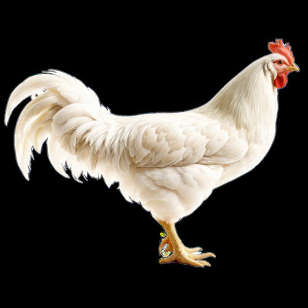 White Chicken Isolated on Transparent Backgroundの素材