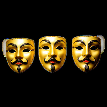 Theatrical Masks Isolated on White Backgroundの素材