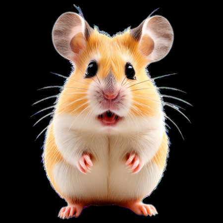 Cute Hamster Isolated on Transparent Background, Generative AIの素材
