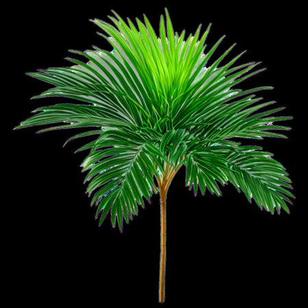 Green Areca House Plant Isolated on White Backgroundの素材