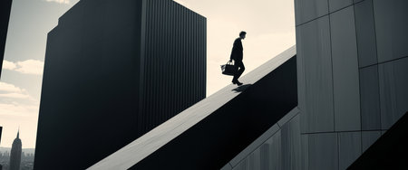 Man Walking on Buildingの素材