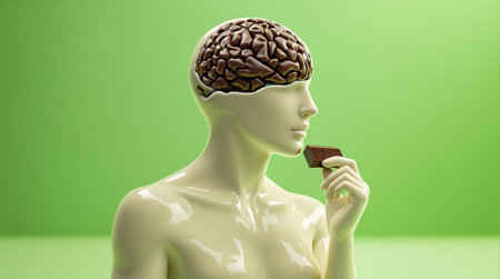 Chocolate lover's brain: exploring the connection between sweets and the mind.の素材