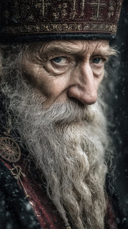 Traditional orthodox christmas celebration highlighting heritage and festivity.の素材