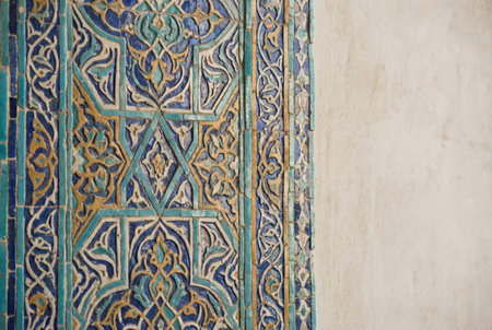 Intricate islamic mosaic design for ramadan celebration and decor.の素材