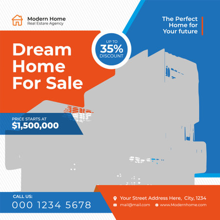 Dream Home for Sale social media post or bannerのイラスト素材