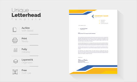 Stylish business letterhead templates For Printのイラスト素材
