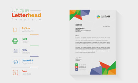 Stylish business letterhead templates For Printのイラスト素材
