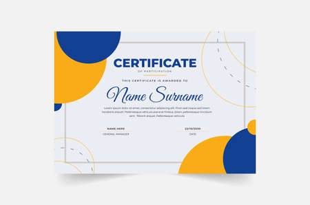 Professional blue orange business certificate templateのイラスト素材