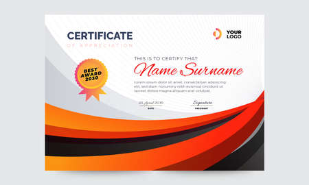 Professional red black business certificate templateのイラスト素材