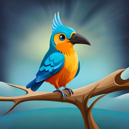 Colorful Bird design incredibly detailed, sharpen details highly realistic professional photography lightiの素材