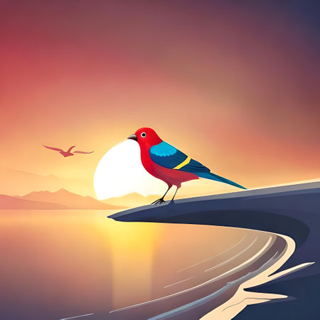 Colorful Bird design incredibly detailed, sharpen details highly realistic professional photography lightiの素材