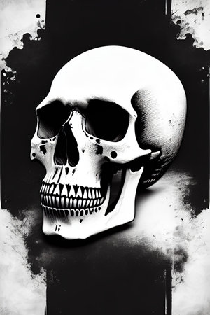colorful skull generated by AIの素材