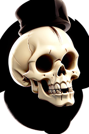 colorful skull generated by AIの素材