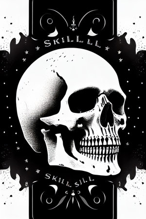 colorful skull generated by AIの素材