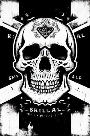 colorful skull generated by AIの素材