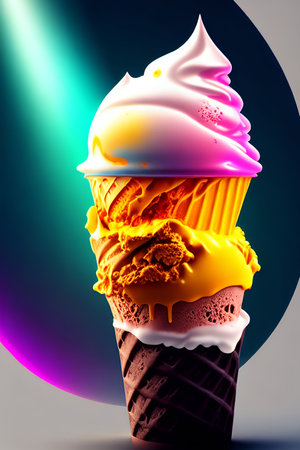 Various of ice cream for Summer and Sweet menu concept. generated by AIの素材