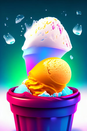 Various of ice cream for Summer and Sweet menu concept. generated by AIの素材