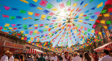 Traditional celebration in the streets of Mexico Cityの素材
