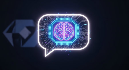 Illustration of an artificial intelligence (AI) concept 3D renderingの素材