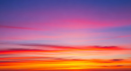 Sunset sky with cloud in twilight time. Abstract nature background.の素材
