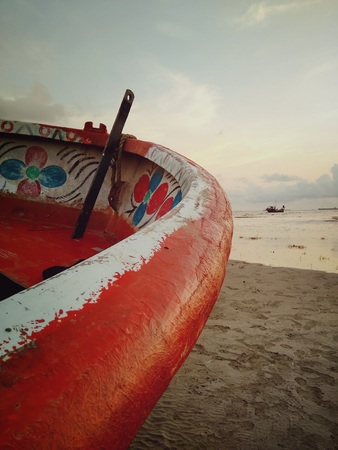 Parked Boat by the Sea Beach