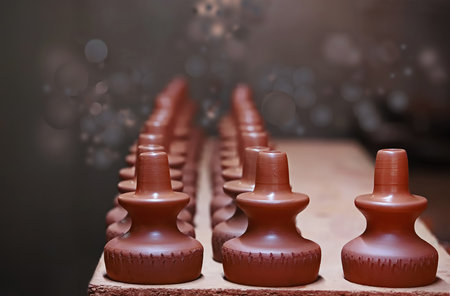 Pottery production, professional pottery, hookah bowl productionの写真素材