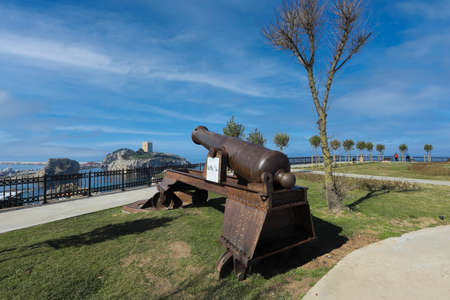 (Istanbul - Turkey - 23 February 2021) View of the 19th century British cast ball and Castle in Åile Townのeditorial素材