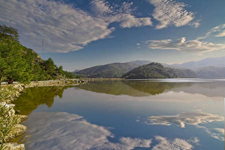(Dalyan - Mugla - Turkey 05 February .2021) Cruise boats on the river between KÃ¶ycagiz Lake and Iztuzu beach in Dalyan.のeditorial素材