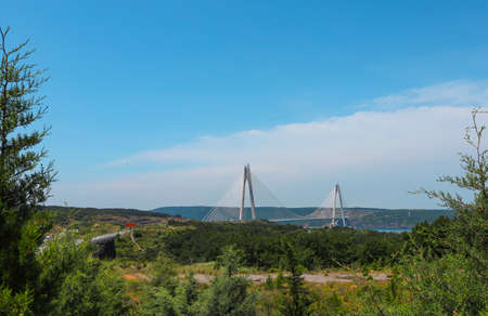 Yavuz Sultan Selim Bridge over Bosphorus day view in Turkeyの写真素材