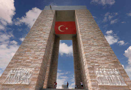 Canakkale, Turkey - July 01-2021 : Canakkale Martyrs Memorial military cemetery is a war memorial commemorating the service of about Turkish soldiers who participated at the Battle of Gallipoli.のeditorial素材