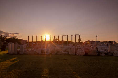 Ruins of Agora, archaeological site in Izmir, Turkeyの写真素材