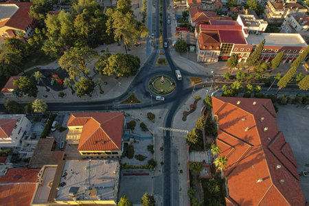 Turkey - Mugla - Milas photos taken with drone (Milas park - Cumhuriyet street)のeditorial素材