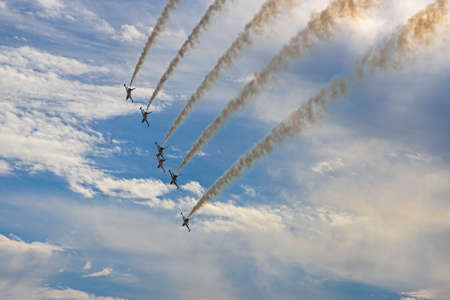Izmir - Turkey 09 September 2021 Turkish stars' air shows on the anniversary of Izmir's liberation...