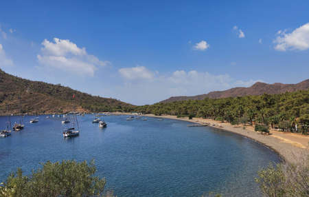 Boats and yachts in the bay of DatÃ§a KovanlÄ±k Nature Park