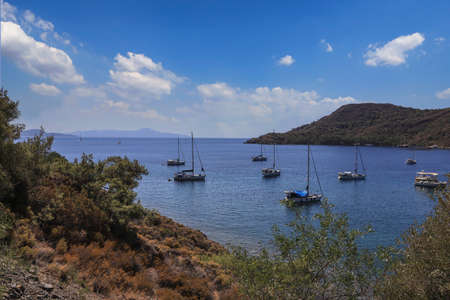 Boats and yachts in the bay of DatÃ§a KovanlÄ±k Nature Park