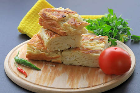 Su Borek - Turkish Borek on wooden surface.の写真素材