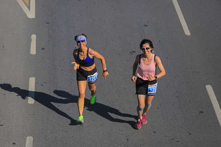 AltÄ±nyol - Izmir - Turkey, April 11, 2021, photomarathon 45 km runners.のeditorial素材