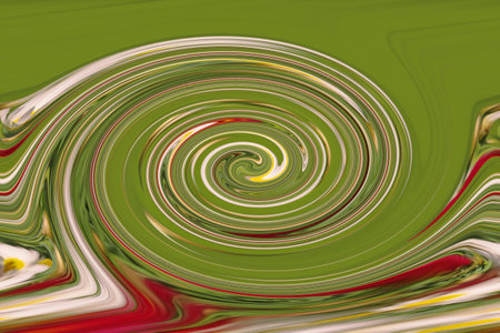 Floral themed circular pattern. Artistic rendering created with photo of red and white daisy. illustration.の写真素材