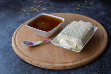 Cream (butter cream) and pine honey for Turkish breakfastの写真素材