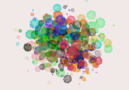 Colorful paint drops on a white background , beautiful background , wall decoration .