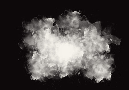 White paint explosion on black background