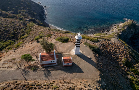 Sarpincik Lighthouse, Karaburun, Izmir, in Turkeyの写真素材