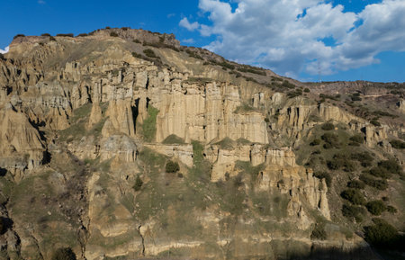 Fairy Chimneys, Kula Geopark at location Manisa, Turkey. Kula Volcanic Geopark, also known as Kuladoccia. It was recognized by UNESCO as a UNESCO Global Geopark and is the country'の写真素材