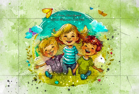 April 23 National Sovereignty and Children's Day, English Translated: April 23 National Sovereignty and Children's Day. Artistic drawing.の写真素材