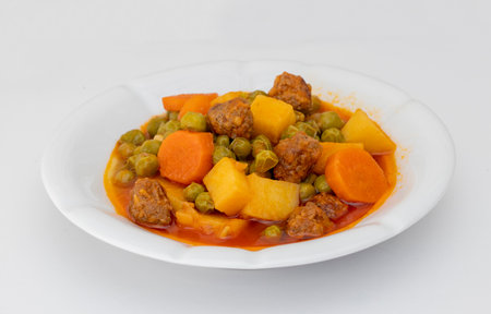 Turkish Food Meaty Green Pea Stew - Stewed Meat Meat Pea.の写真素材