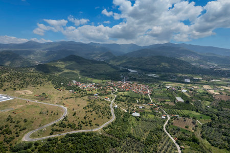 Drone village photos. Izmir - Menemen ; in greenery, agricultural fields and SÃ¼leymanlÄ±...