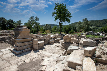 Stratonikeia Ancient City. Stratonikeia, in MuÄla; It is in Eskihisar Village, 7 kilometers west of YataÄan. From the Late Bronze Age to the present day, it has been the scene of uninterrupted settleの写真素材